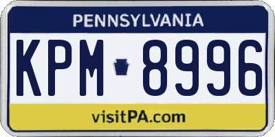 PA license plate KPM8996