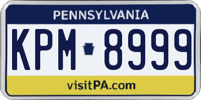 PA license plate KPM8999
