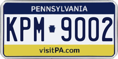 PA license plate KPM9002