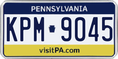PA license plate KPM9045