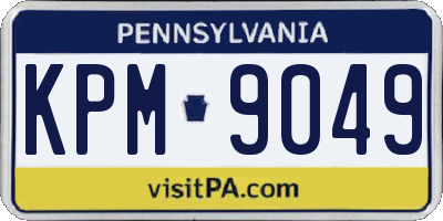 PA license plate KPM9049