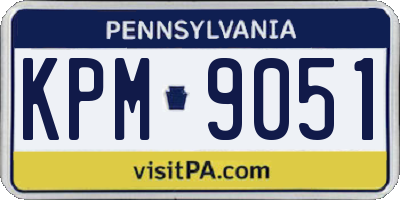 PA license plate KPM9051