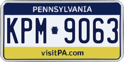 PA license plate KPM9063