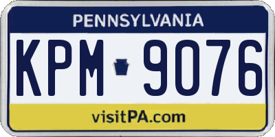 PA license plate KPM9076