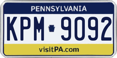 PA license plate KPM9092