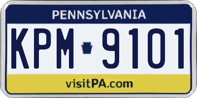 PA license plate KPM9101