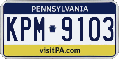 PA license plate KPM9103