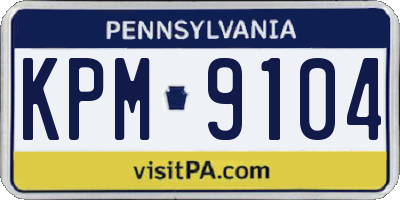 PA license plate KPM9104