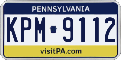PA license plate KPM9112