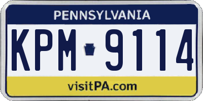PA license plate KPM9114