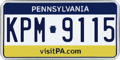 PA license plate KPM9115