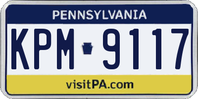 PA license plate KPM9117