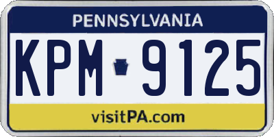 PA license plate KPM9125