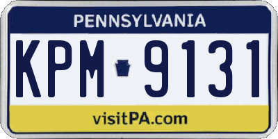 PA license plate KPM9131