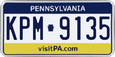 PA license plate KPM9135