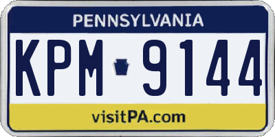 PA license plate KPM9144