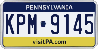 PA license plate KPM9145