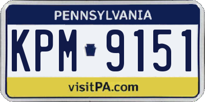 PA license plate KPM9151
