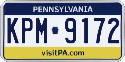 PA license plate KPM9172