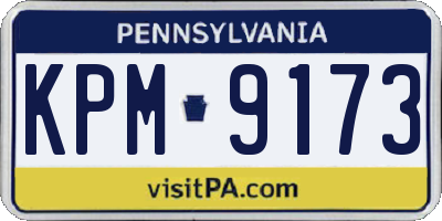 PA license plate KPM9173