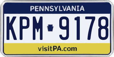PA license plate KPM9178
