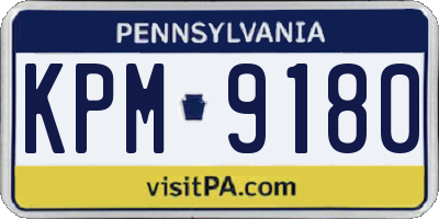 PA license plate KPM9180