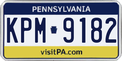 PA license plate KPM9182