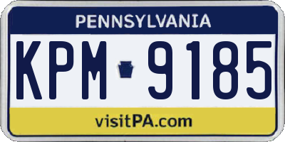 PA license plate KPM9185