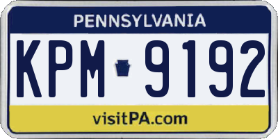 PA license plate KPM9192