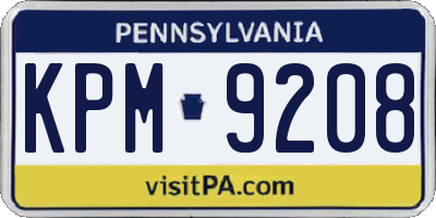 PA license plate KPM9208