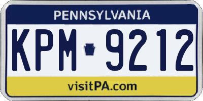 PA license plate KPM9212