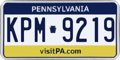 PA license plate KPM9219