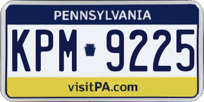 PA license plate KPM9225