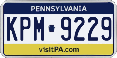 PA license plate KPM9229