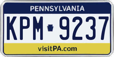 PA license plate KPM9237