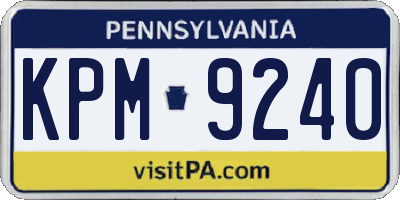 PA license plate KPM9240