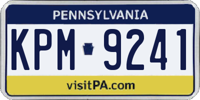 PA license plate KPM9241