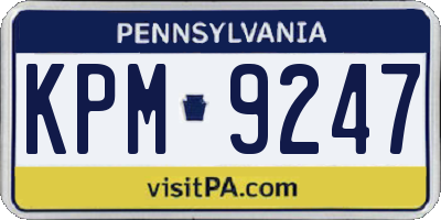 PA license plate KPM9247