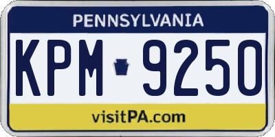 PA license plate KPM9250
