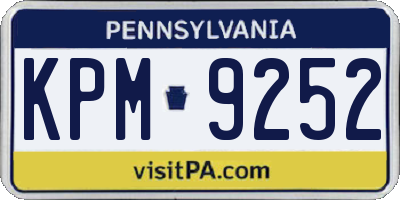 PA license plate KPM9252