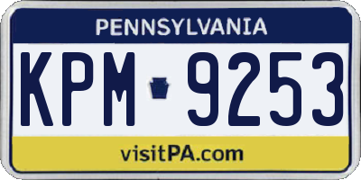 PA license plate KPM9253
