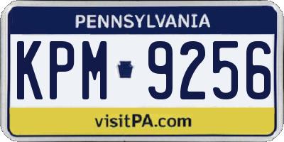 PA license plate KPM9256