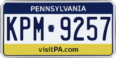 PA license plate KPM9257