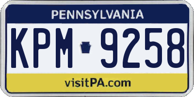 PA license plate KPM9258