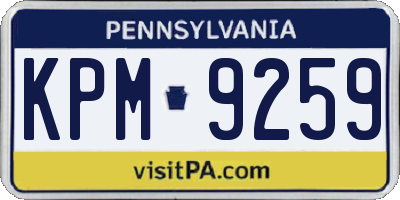 PA license plate KPM9259