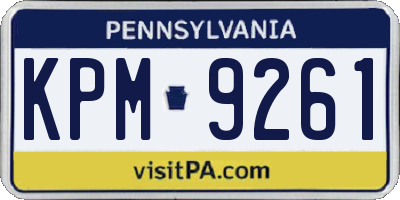 PA license plate KPM9261