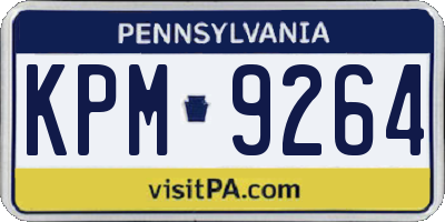 PA license plate KPM9264