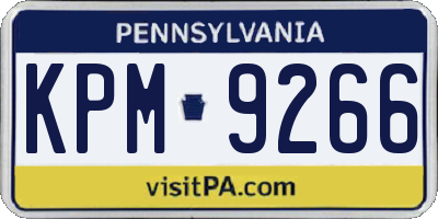 PA license plate KPM9266