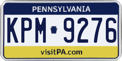 PA license plate KPM9276