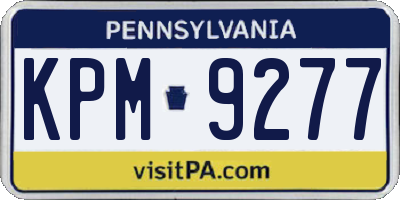 PA license plate KPM9277